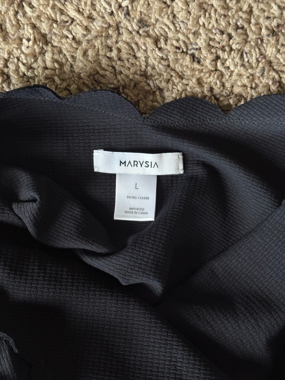 MARYSIA Mott Scalloped Halter Maillot One Piece Swimsuit Black - Picture 6 of 11
